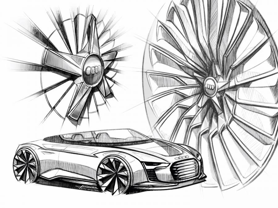 Эскиз Audi e-Tron Spyder Concept 2010 года  (фото 48 из 105)